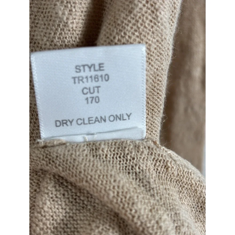 Brochu Walker Sweater Womens Small‎ Beige Linen Cotton Wrap V Neck Twist Front